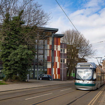 Lift Installation Nottingham trent university chauser building MV Lifts Ecocell Evacuation Lift. front facade